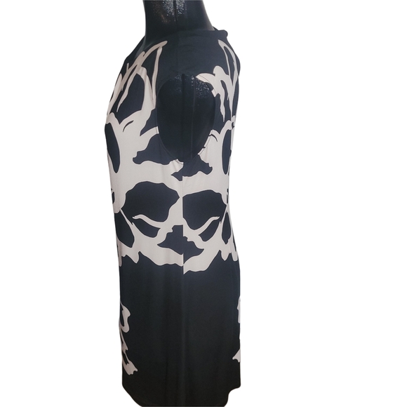 London Times Black and White Floral Shift Dress 12 - Picture 5 of 7